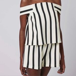 Topshop Striped Off-the-Shoulder Romper 2